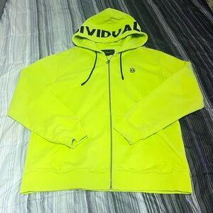 Cult of Individuality Neon Green Hoodie with Black Accents